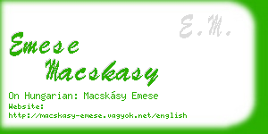 emese macskasy business card