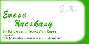emese macskasy business card